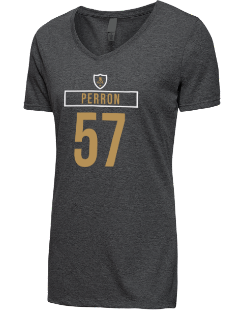 Away Jersey David Perron Premium Ladies V-Neck T-Shirt | Swagsta