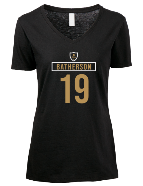 Away Jersey Drake Batherson Premium Ladies V-Neck T-Shirt | Swagsta