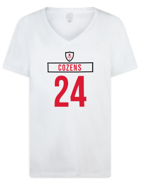 Home Jersey Dylan Cozens Premium Ladies V-Neck T-Shirt | Swagsta