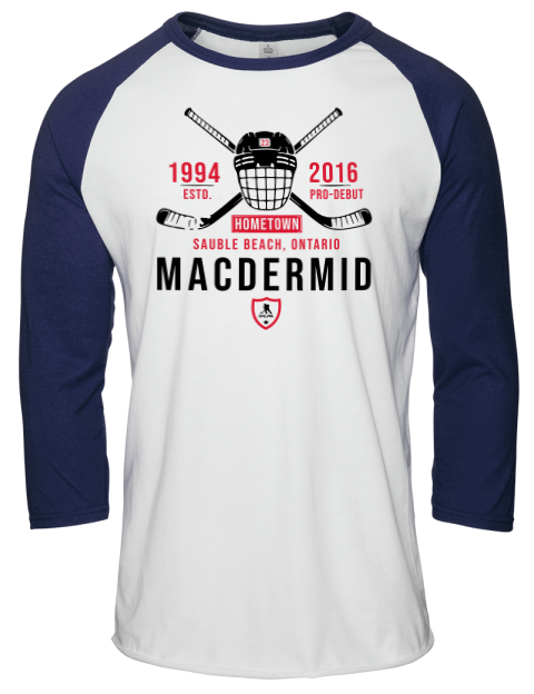 Classic Heritage Kurtis Macdermid Unisex Premium Three-Quarter Raglan T-Shirt | Swagsta
