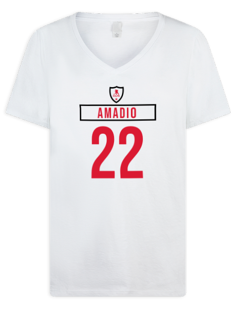 Home Jersey Michael Amadio Premium Ladies V-Neck T-Shirt | Swagsta