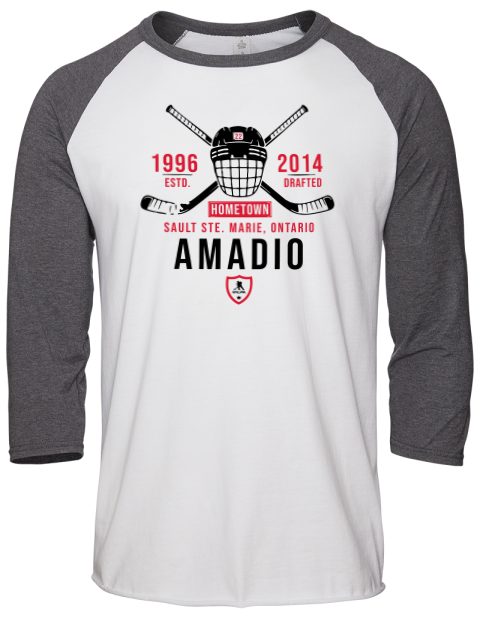 Classic Heritage Michael Amadio Unisex Premium Three-Quarter Raglan T-Shirt | Swagsta