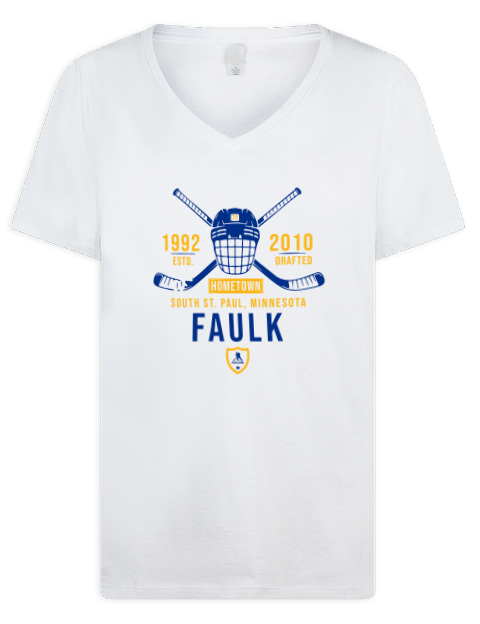 Classic Heritage Justin Faulk Premium Ladies V-Neck T-Shirt | Swagsta