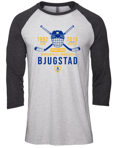 Classic Heritage Nick Bjugstad Unisex Premium Three-Quarter Raglan T-Shirt | Swagsta