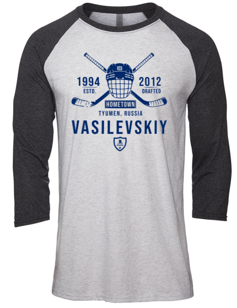Classic Heritage Andrei Vasilevskiy Unisex Premium Three-Quarter Raglan T-Shirt | Swagsta
