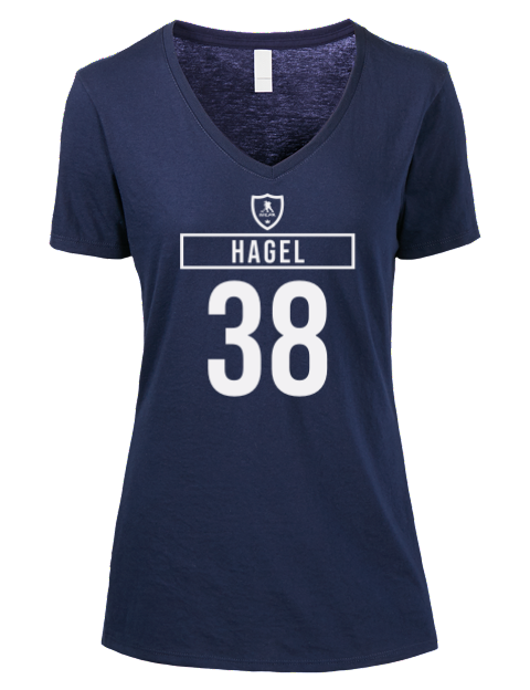 Away Jersey Brandon Hagel Premium Ladies V-Neck T-Shirt | Swagsta