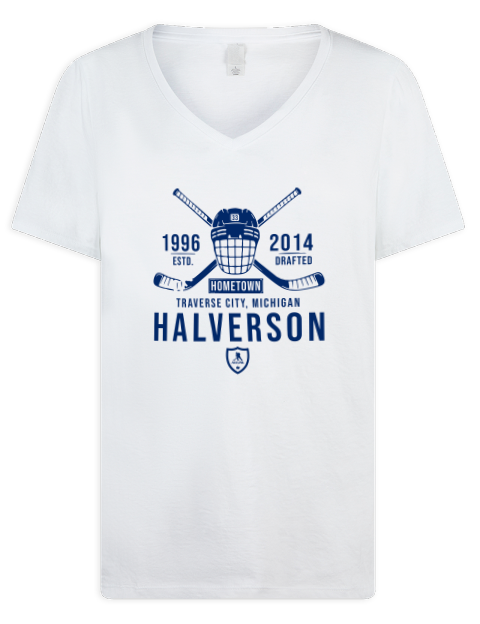 Classic Heritage Brandon Halverson Premium Ladies V-Neck T-Shirt | Swagsta