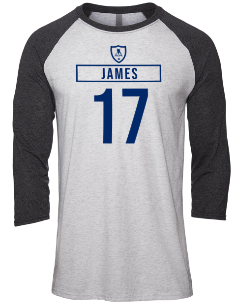Home Jersey Dominic James Unisex Premium Three-Quarter Raglan T-Shirt | Swagsta