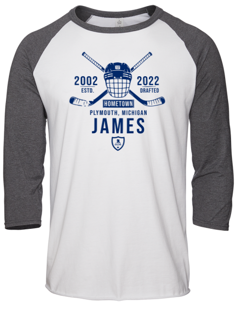 Classic Heritage Dominic James Unisex Premium Three-Quarter Raglan T-Shirt | Swagsta