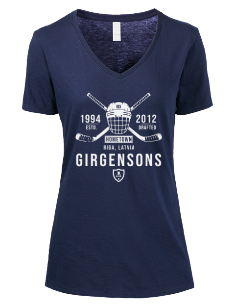 Heritage Zemgus Girgensons Premium Ladies V-Neck T-Shirt | Swagsta