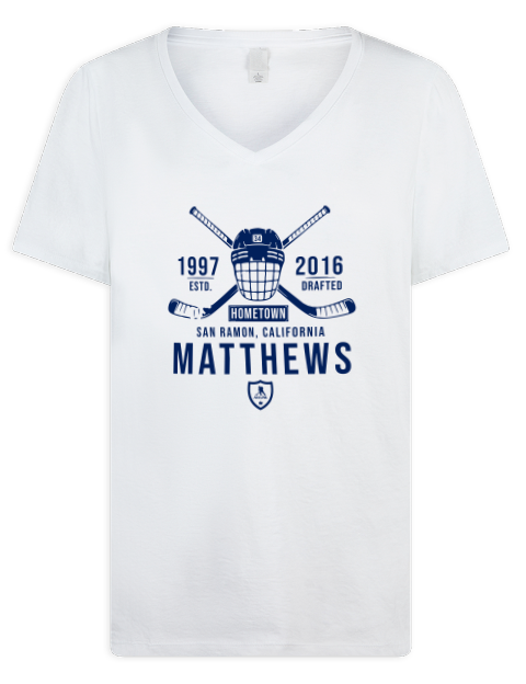 Classic Heritage Auston Matthews Premium Ladies V-Neck T-Shirt | Swagsta