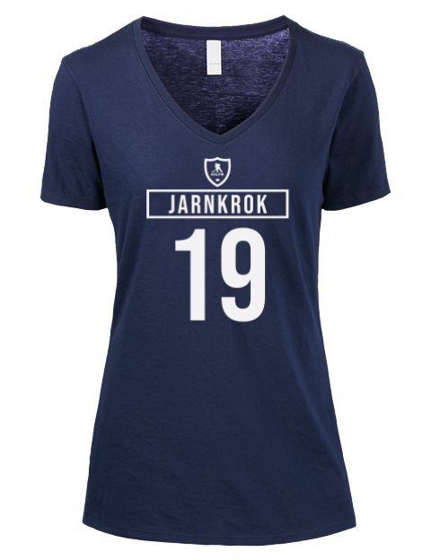 Away Jersey Calle Jarnkrok Premium Ladies V-Neck T-Shirt | Swagsta