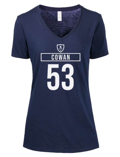 Away Jersey Easton Cowan Premium Ladies V-Neck T-Shirt | Swagsta