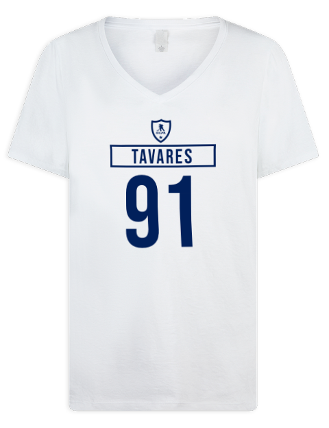 Home Jersey John Tavares Premium Ladies V-Neck T-Shirt | Swagsta