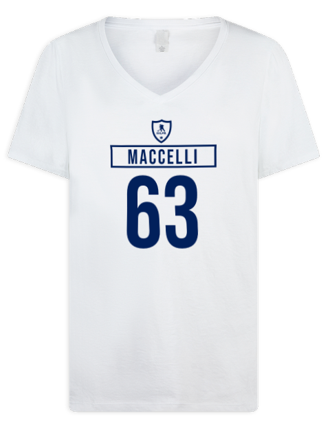 Home Jersey Matias Maccelli Premium Ladies V-Neck T-Shirt | Swagsta