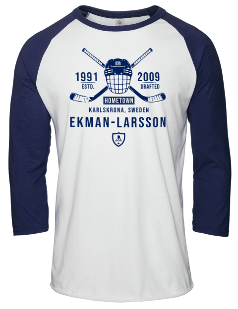 Classic Heritage Oliver Ekman Larsson Unisex Premium Three-Quarter Raglan T-Shirt | Swagsta