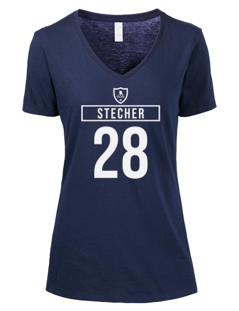Away Jersey Troy Stecher Premium Ladies V-Neck T-Shirt | Swagsta