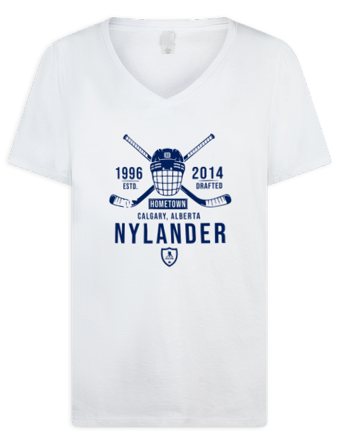 Classic Heritage William Nylander Premium Ladies V-Neck T-Shirt | Swagsta