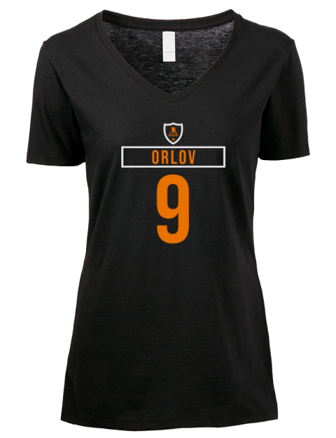 Away Jersey Dmitry Orlov Premium Ladies V-Neck T-Shirt | Swagsta