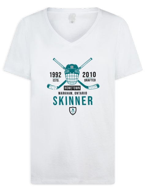 Classic Heritage Jeff Skinner Premium Ladies V-Neck T-Shirt | Swagsta
