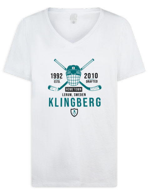Classic Heritage John Klingberg Premium Ladies V-Neck T-Shirt | Swagsta