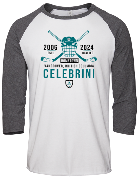 Classic Heritage Macklin Celebrini Unisex Premium Three-Quarter Raglan T-Shirt | Swagsta