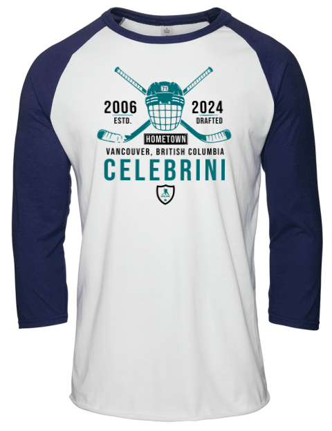 Classic Heritage Macklin Celebrini Unisex Premium Three-Quarter Raglan T-Shirt | Swagsta