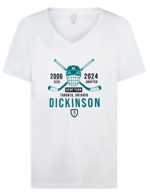 Classic Heritage Sam Dickinson Premium Ladies V-Neck T-Shirt | Swagsta