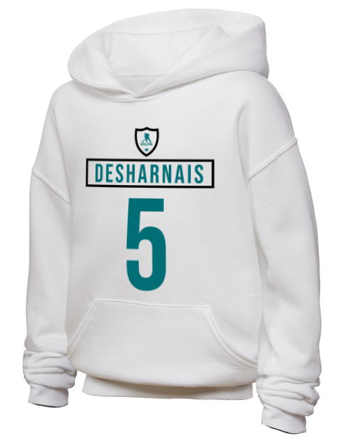 Home Jersey Vincent Desharnais Youth Hooded Sweatshirt | Swagsta