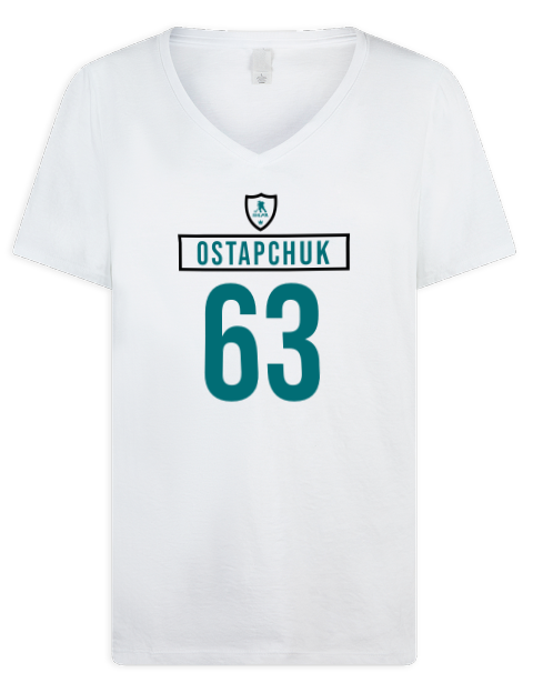 Home Jersey Zach Ostapchuk Premium Ladies V-Neck T-Shirt | Swagsta