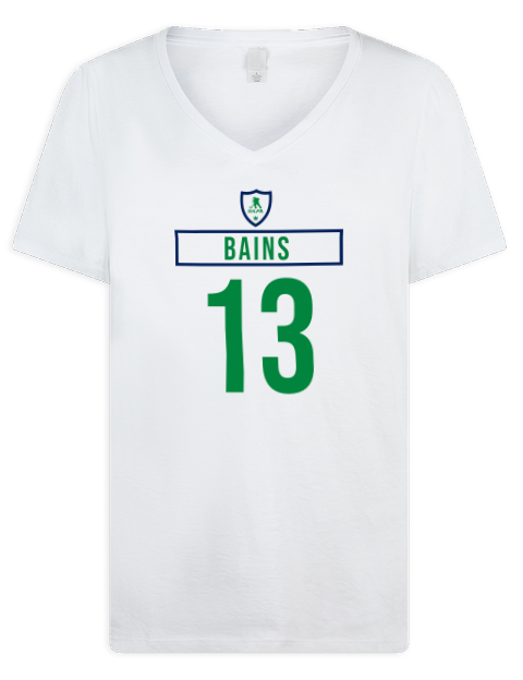Home Jersey Arshdeep Bains Premium Ladies V-Neck T-Shirt | Swagsta