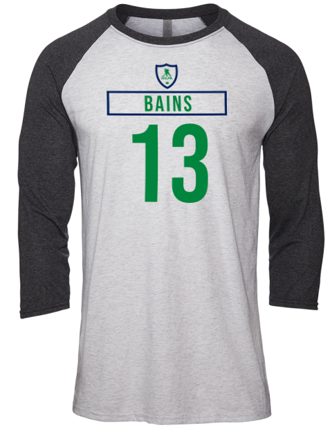 Home Jersey Arshdeep Bains Unisex Premium Three-Quarter Raglan T-Shirt | Swagsta