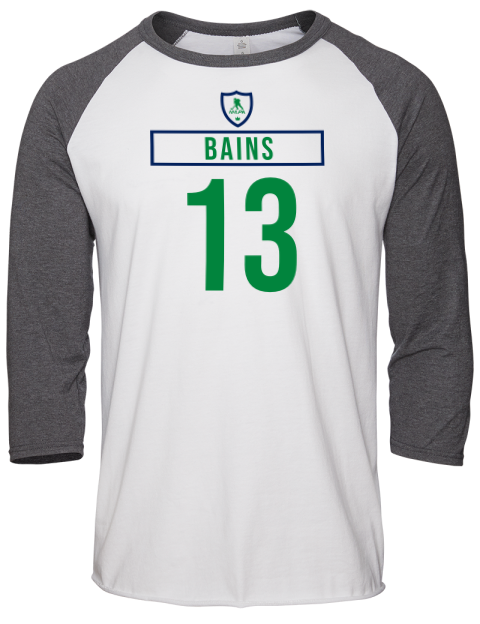 Home Jersey Arshdeep Bains Unisex Premium Three-Quarter Raglan T-Shirt | Swagsta