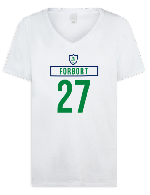 Home Jersey Derek Forbort Premium Ladies V-Neck T-Shirt | Swagsta