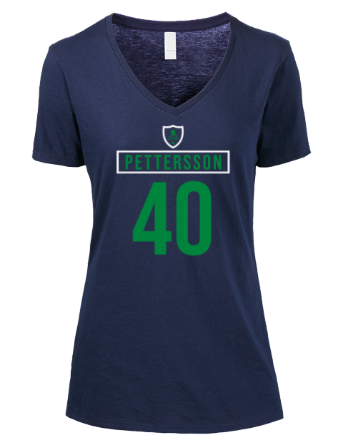 Away Jersey Elias Pettersson Premium Ladies V-Neck T-Shirt | Swagsta