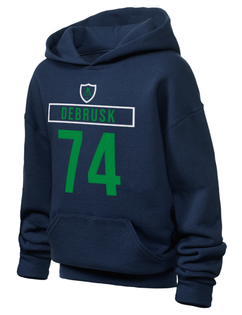 Away Jersey Jake Debrusk Youth Hooded Sweatshirt | Swagsta