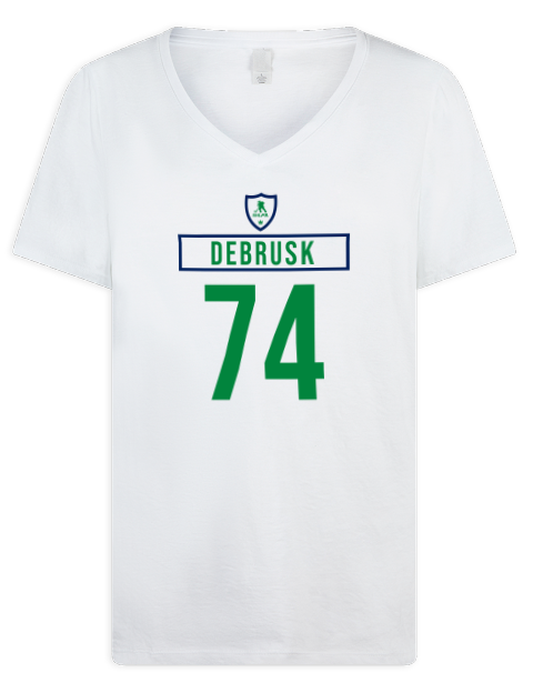 Home Jersey Jake Debrusk Premium Ladies V-Neck T-Shirt | Swagsta