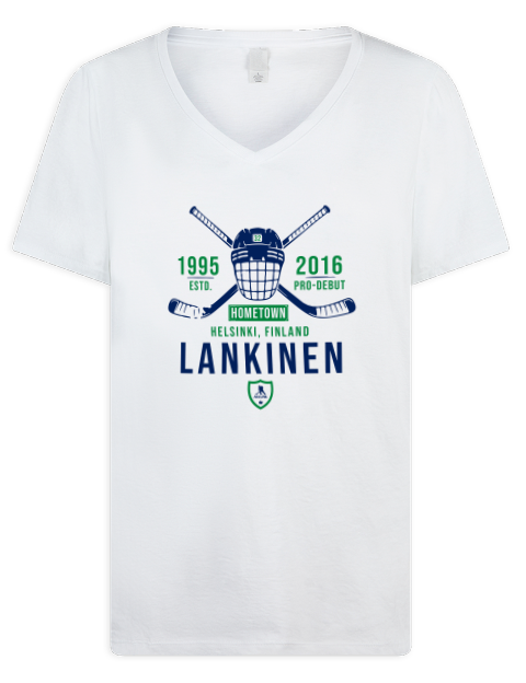 Classic Heritage Kevin Lankinen Premium Ladies V-Neck T-Shirt | Swagsta