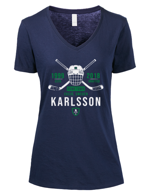 Heritage Linus Karlsson Premium Ladies V-Neck T-Shirt | Swagsta