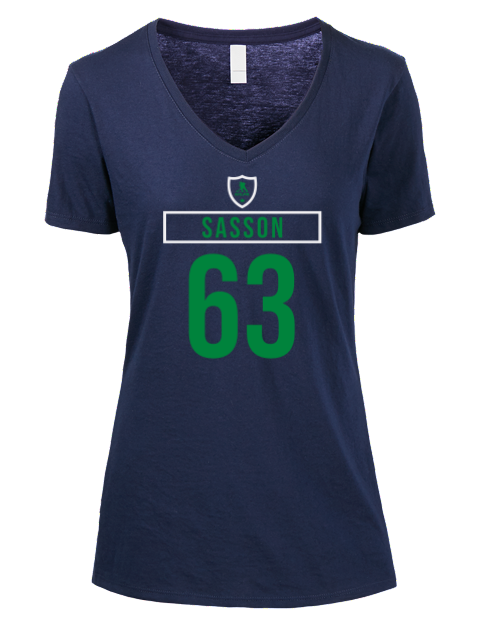 Away Jersey Max Sasson Premium Ladies V-Neck T-Shirt | Swagsta