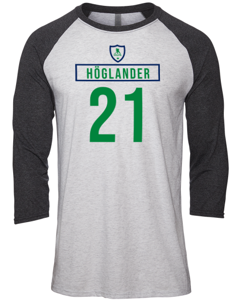 Home Jersey Nils Hoglander Unisex Premium Three-Quarter Raglan T-Shirt | Swagsta