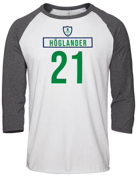 Home Jersey Nils Hoglander Unisex Premium Three-Quarter Raglan T-Shirt | Swagsta