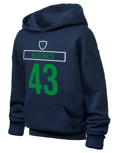 Away Jersey Quinn Hughes Youth Hooded Sweatshirt | Swagsta