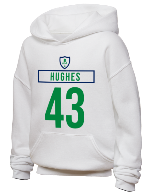 Home Jersey Quinn Hughes Youth Hooded Sweatshirt | Swagsta