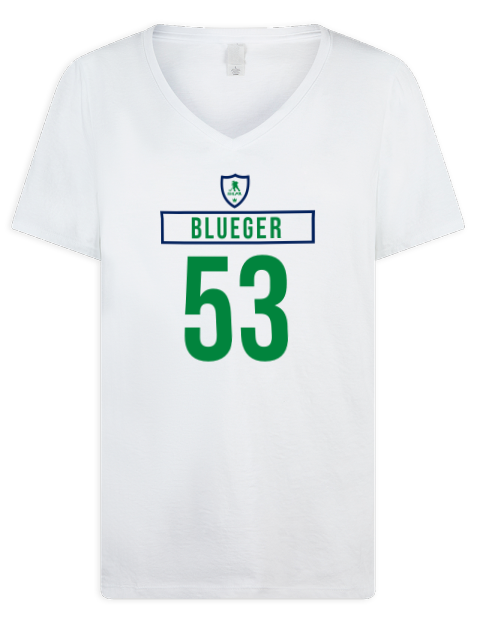 Home Jersey Theodor Blueger Premium Ladies V-Neck T-Shirt | Swagsta