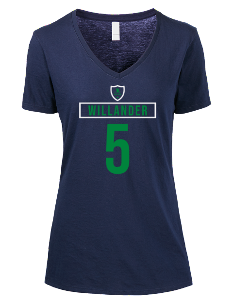Away Jersey Tom Willander Premium Ladies V-Neck T-Shirt | Swagsta