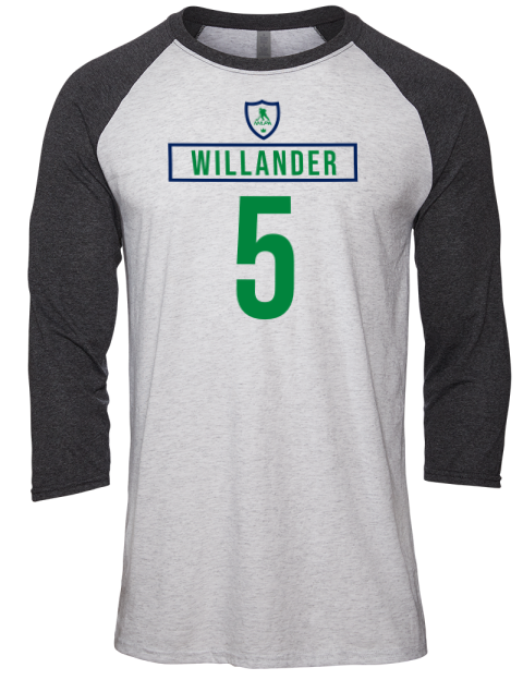 Home Jersey Tom Willander Unisex Premium Three-Quarter Raglan T-Shirt | Swagsta
