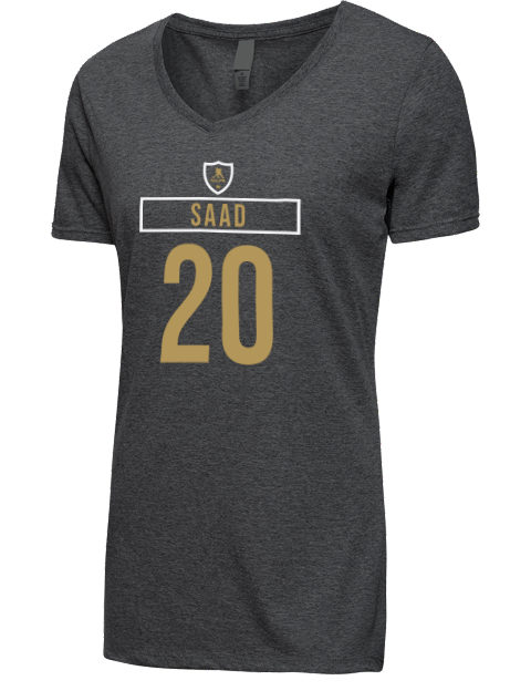 Away Jersey Brandon Saad Premium Ladies V-Neck T-Shirt | Swagsta