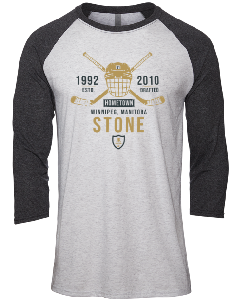 Classic Heritage Mark Stone Unisex Premium Three-Quarter Raglan T-Shirt | Swagsta
