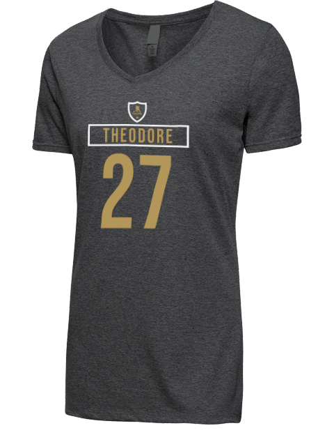 Away Jersey Shea Theodore Premium Ladies V-Neck T-Shirt | Swagsta